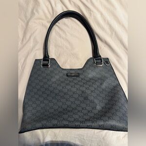 Karl Lagerfeld Black Monogram Shoulder Tote